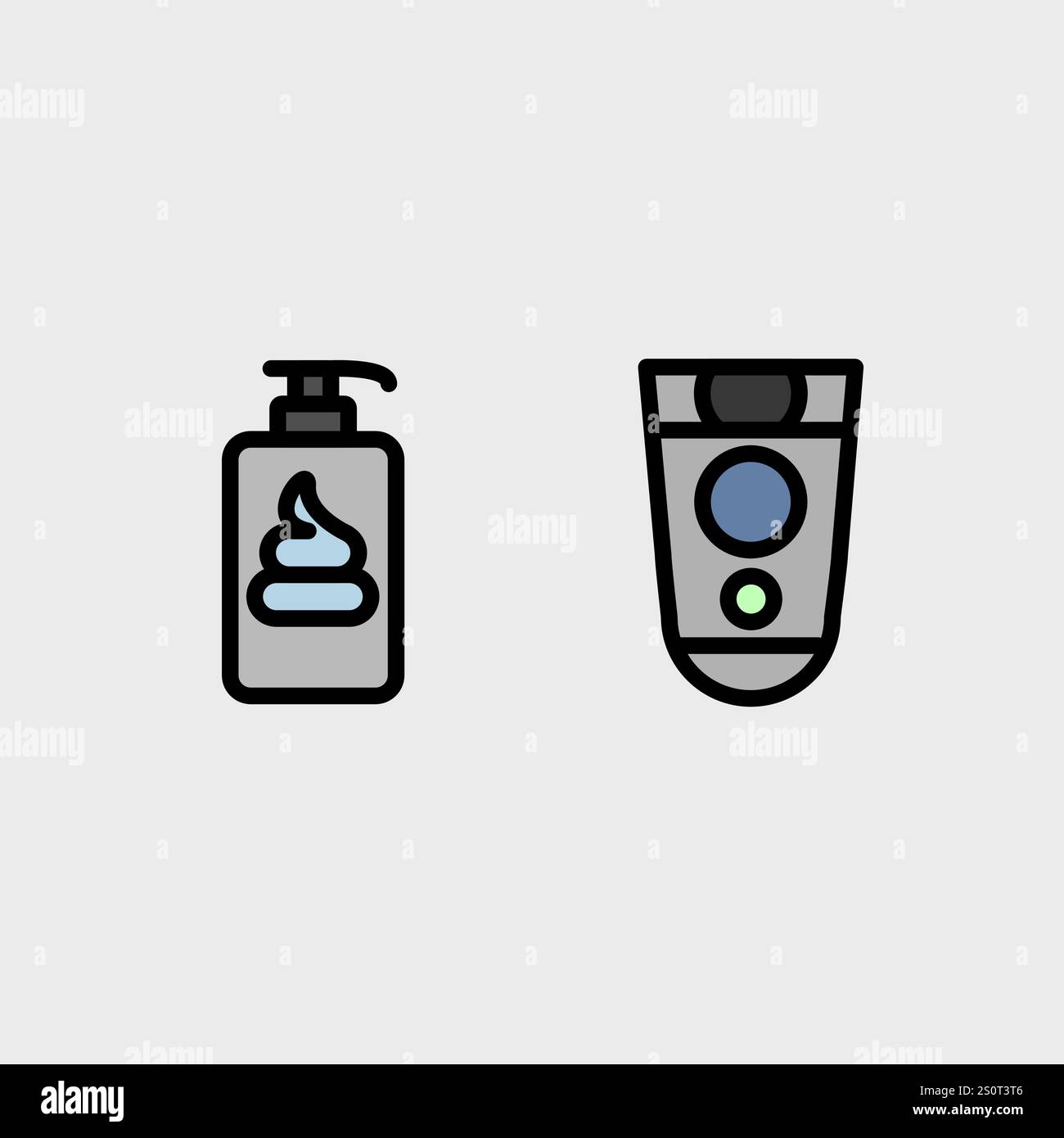 Symbolsatz für Badezimmer, Hygiene oder Friseur. Stock Vektor