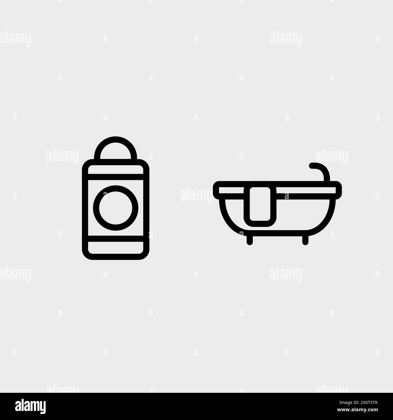 Symbolsatz für Badezimmer, Hygiene oder Friseur. Stock Vektor