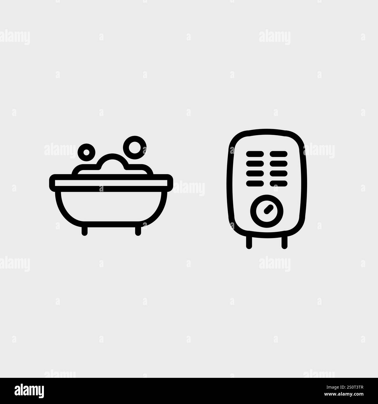 Symbolsatz für Badezimmer, Hygiene oder Friseur. Stock Vektor