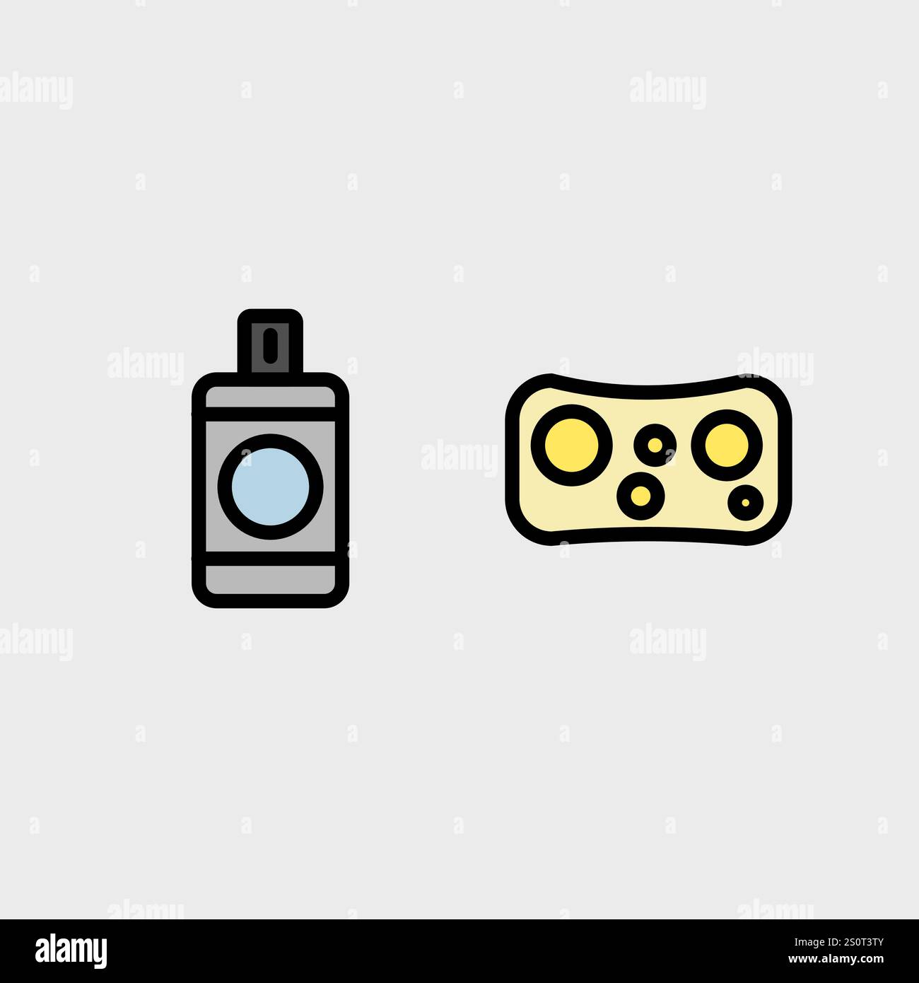 Symbolsatz für Badezimmer, Hygiene oder Friseur. Stock Vektor