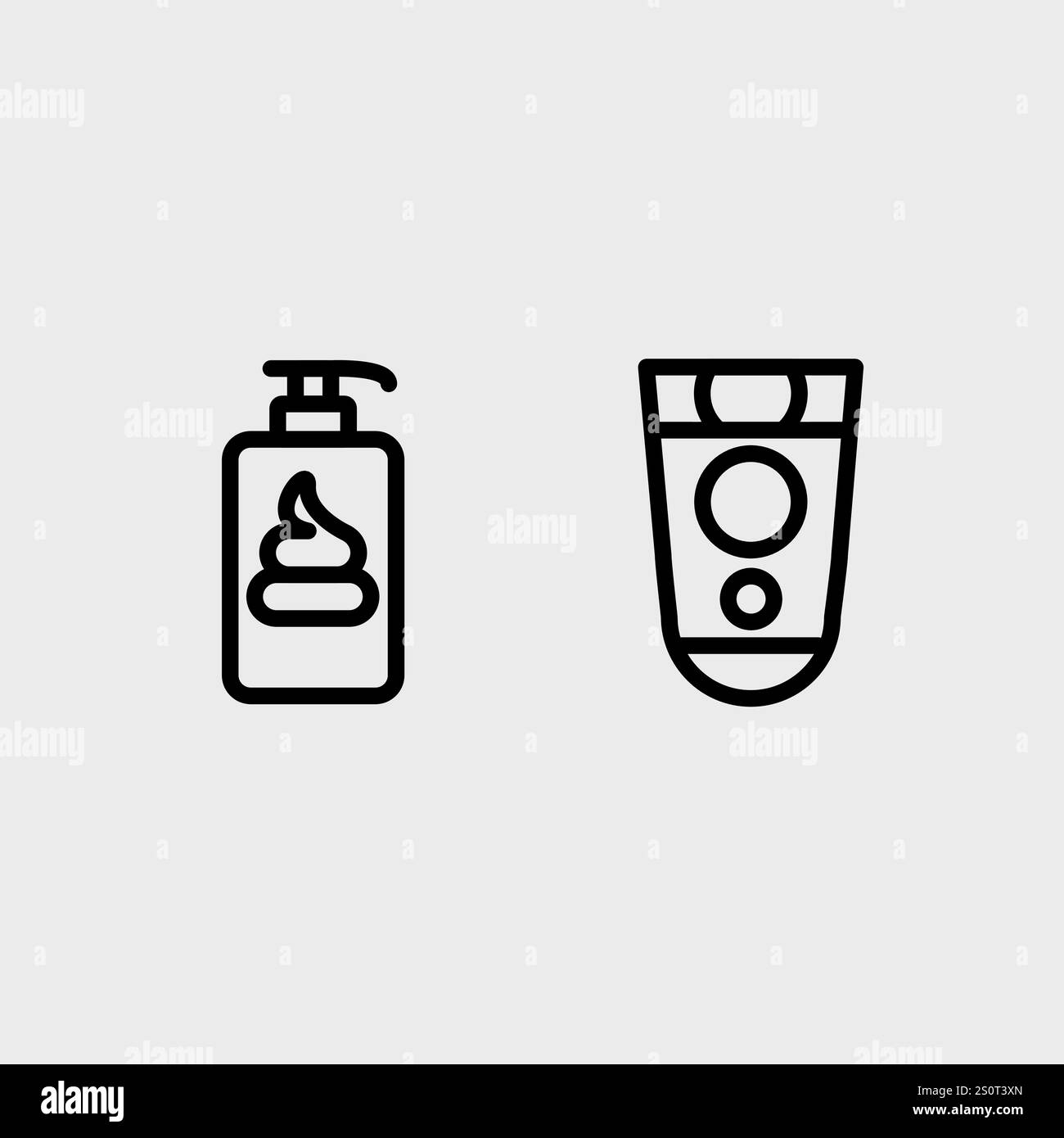 Symbolsatz für Badezimmer, Hygiene oder Friseur. Stock Vektor