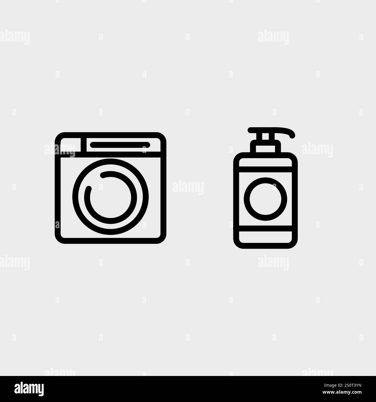 Symbolsatz für Badezimmer, Hygiene oder Friseur. Stock Vektor