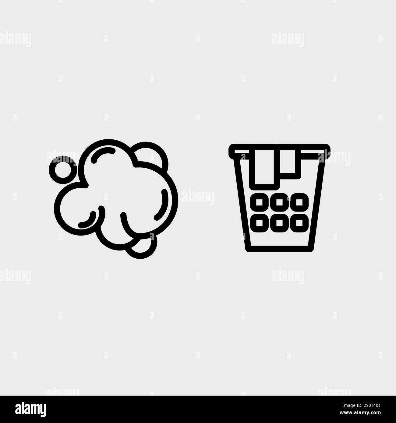 Symbolsatz für Badezimmer, Hygiene oder Friseur. Stock Vektor