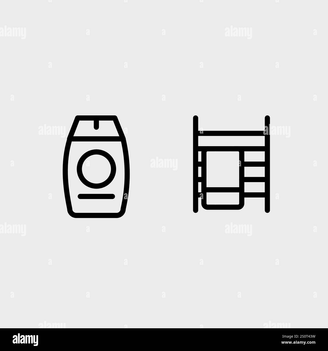 Symbolsatz für Badezimmer, Hygiene oder Friseur. Stock Vektor