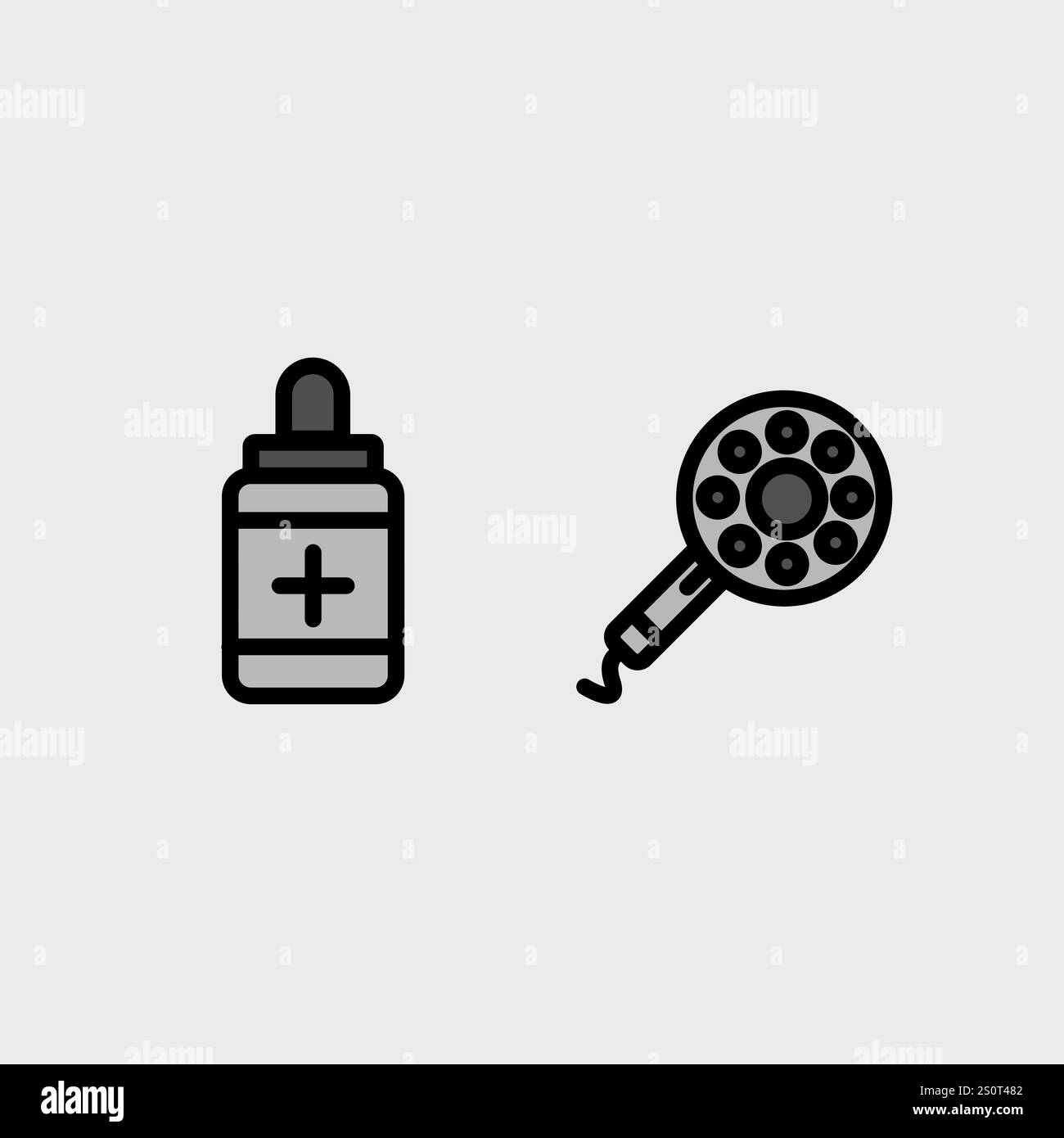 Symbolsatz für Badezimmer, Hygiene oder Friseur. Stock Vektor