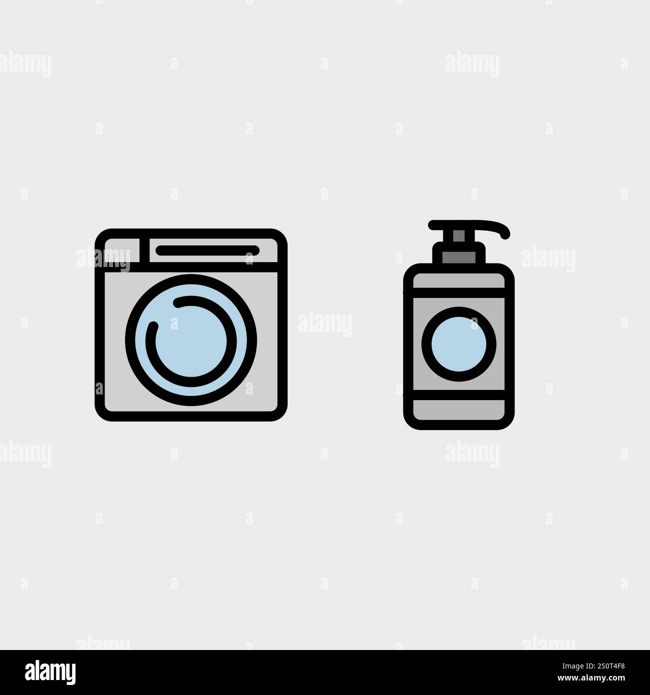 Symbolsatz für Badezimmer, Hygiene oder Friseur. Stock Vektor