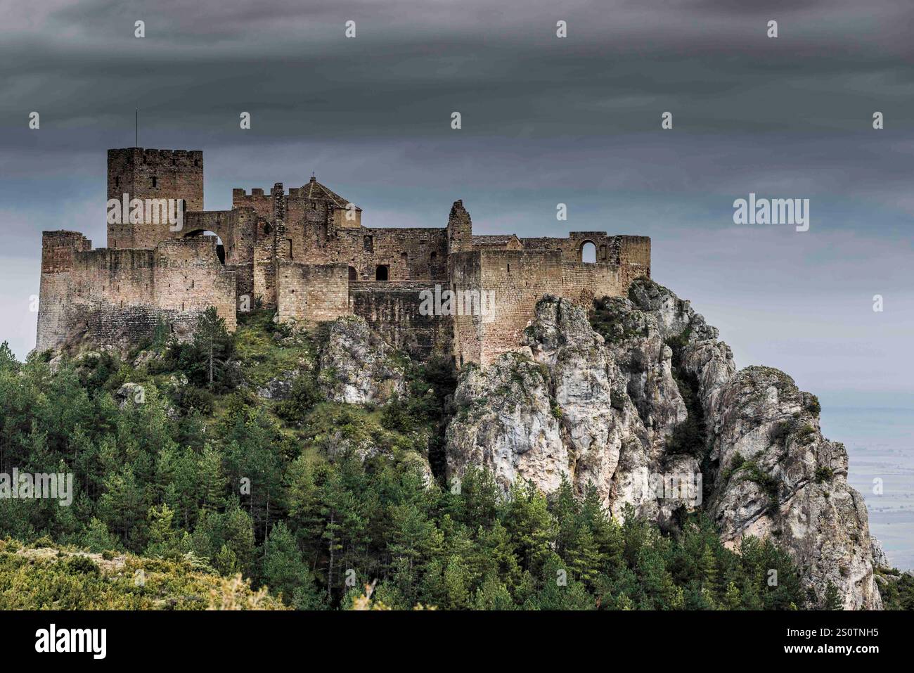 Mittelalterliche Burg Loarre, 11. Jahrhundert. Huesca, Aragon, Spanien Stockfoto