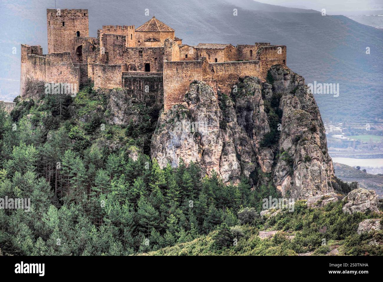 Mittelalterliche Burg Loarre, 11. Jahrhundert. Huesca, Aragon, Spanien Stockfoto