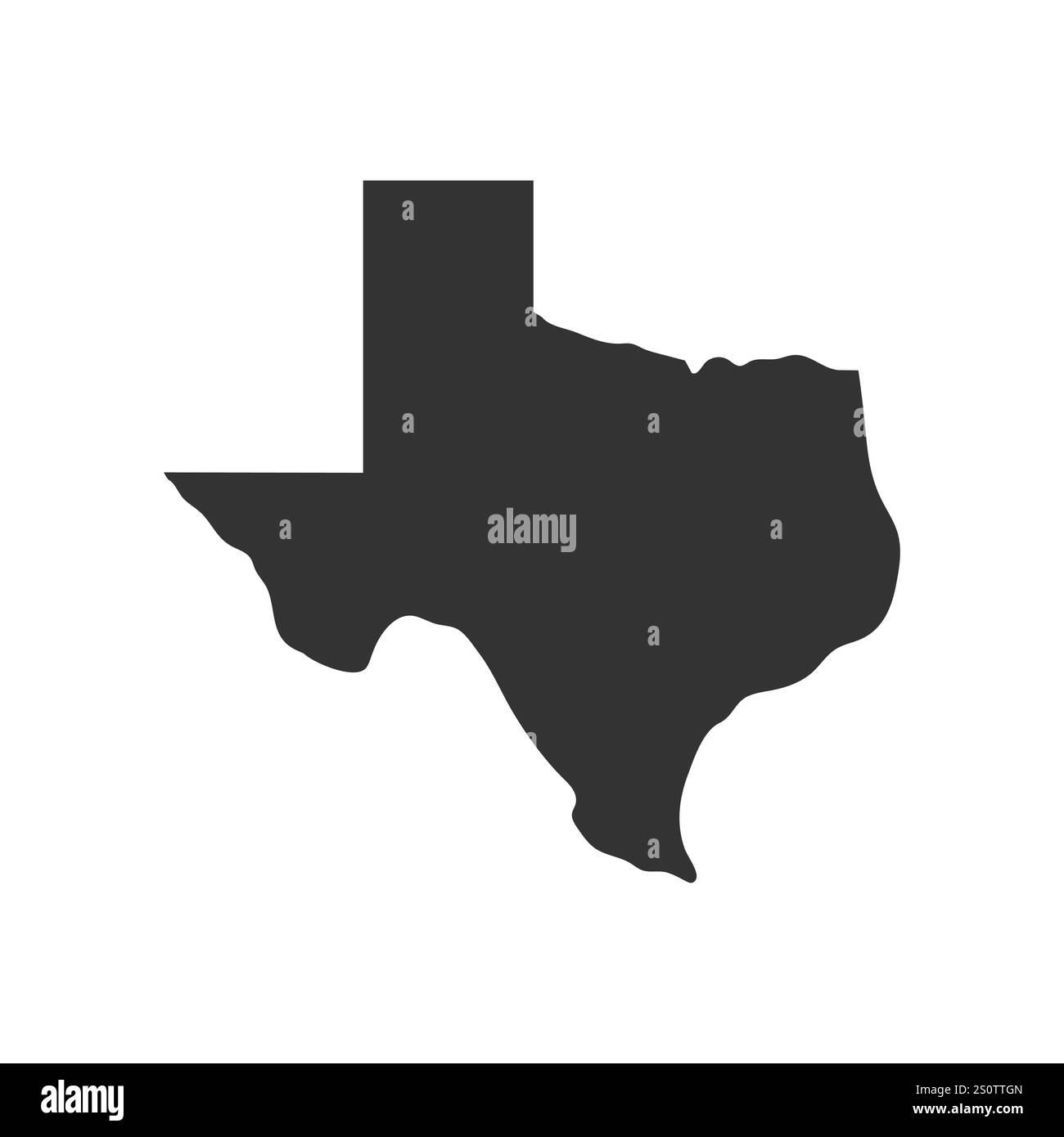 Die Silhouette Texas Karte und Dünen Landschaft Logo Design Vektor Illustration Stock Vektor