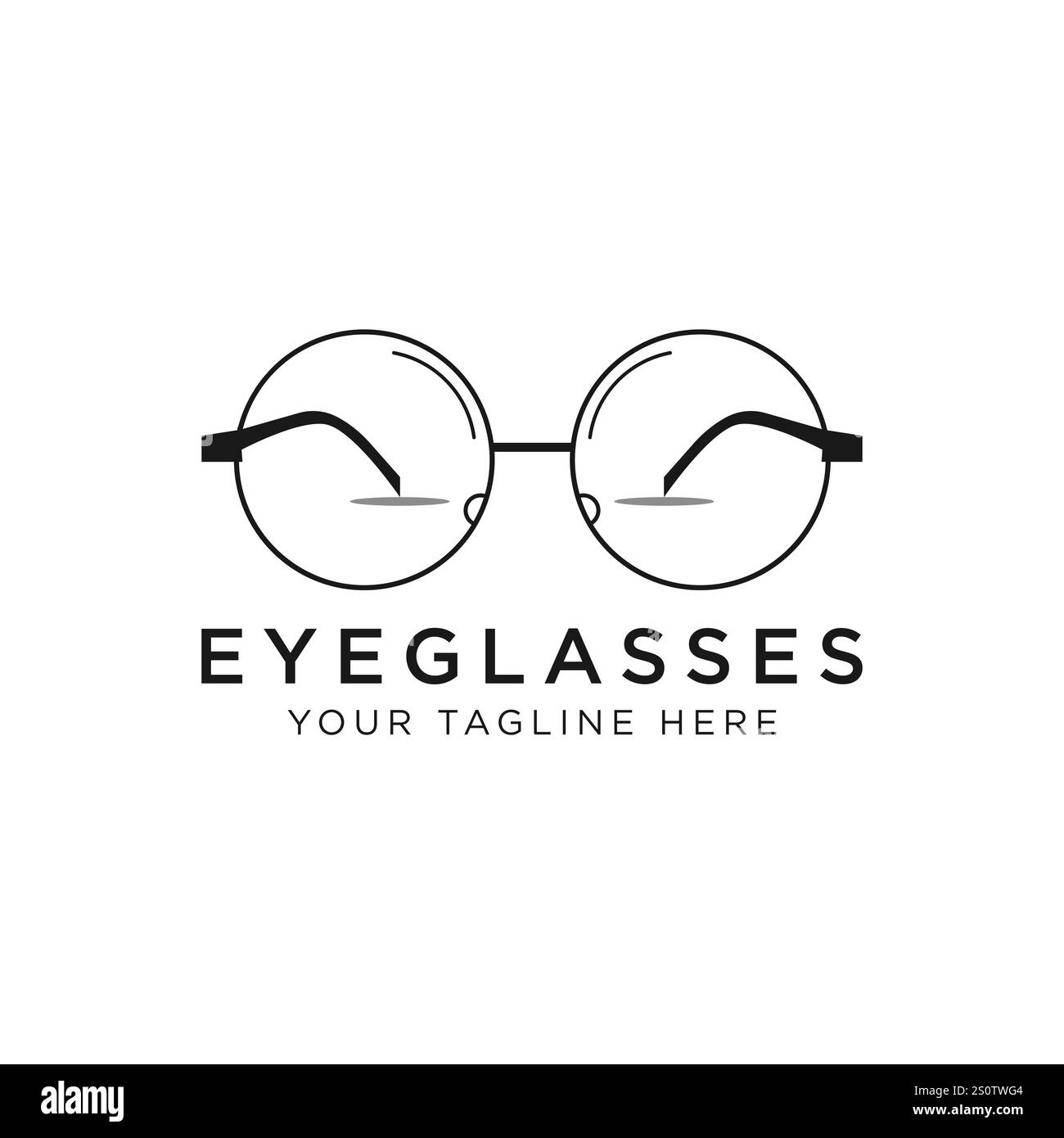 Brillenlogodesign – modernes, schlichtes und sauberes Brillenaugenglas Stock Vektor