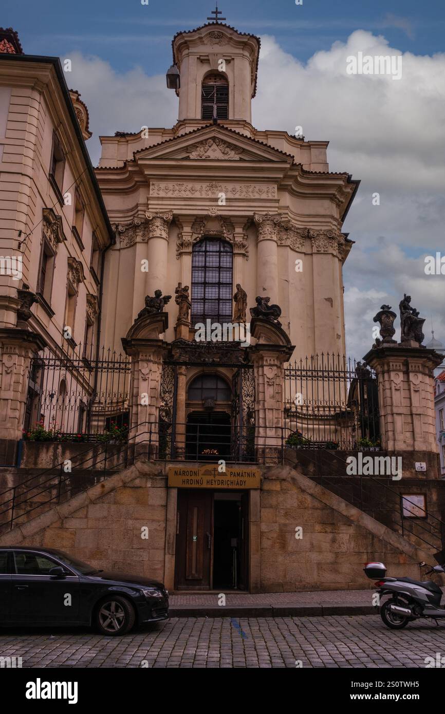 Kirche St. Cyril und Methodius, nationales Denkmal für die Opfer des Heydrich-Terrors, 2. Weltkrieg Prag, Tschechische Republik, Tschechien. Stockfoto