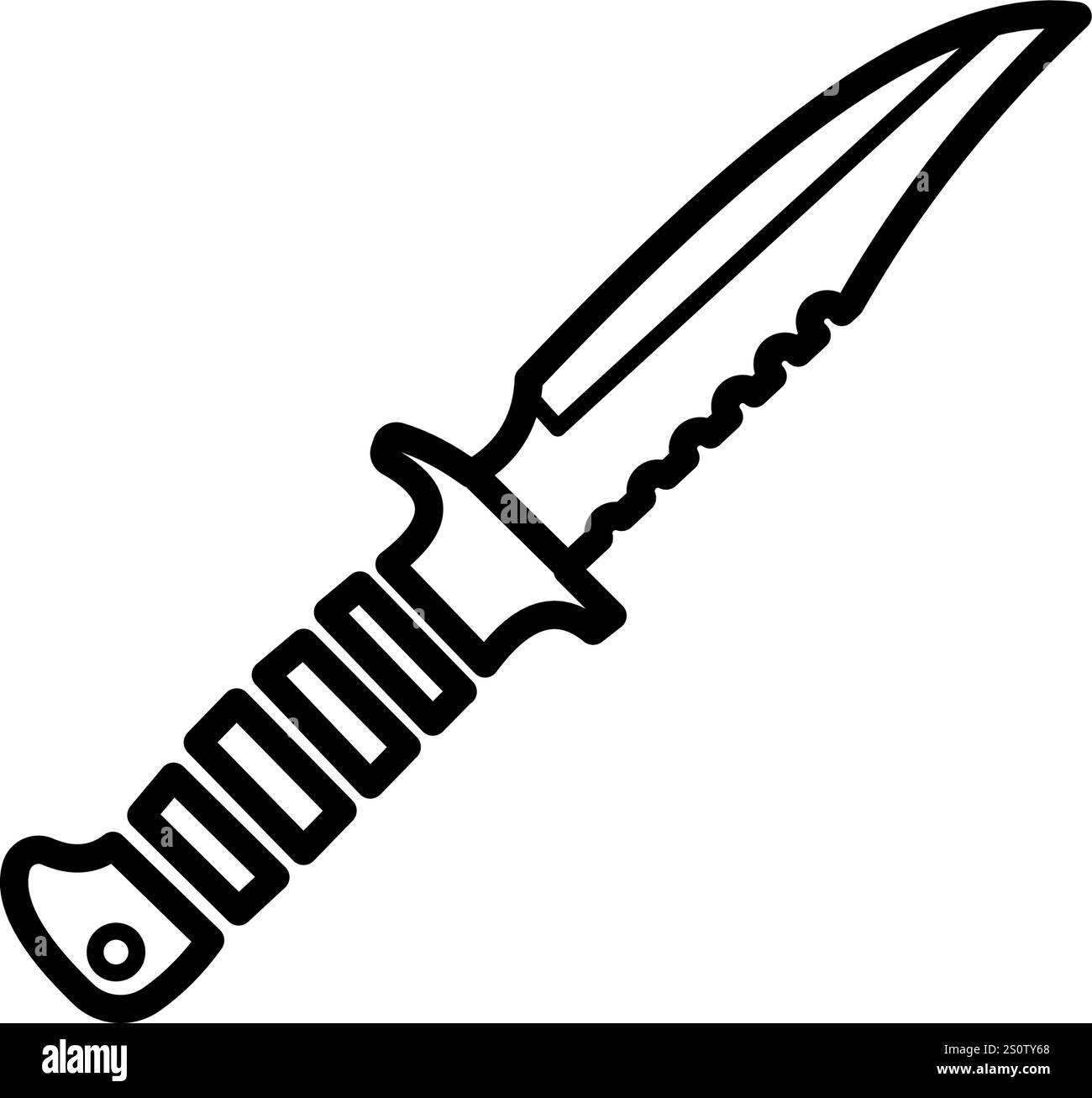 Messersilhouette. Militärmesser Stock Vektor