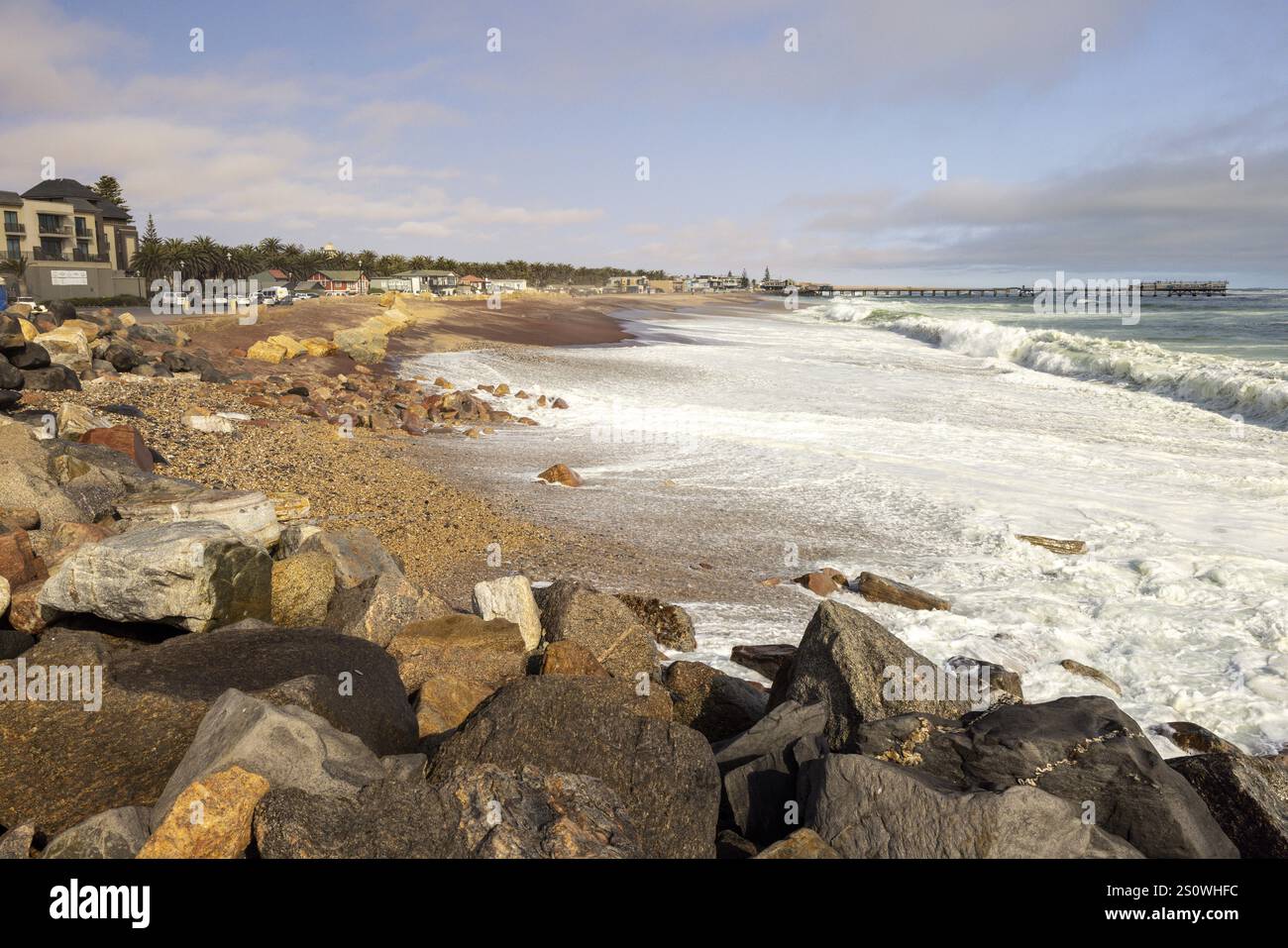 Swakopmund, Strand, Meer, Namibia, Afrika Stockfoto