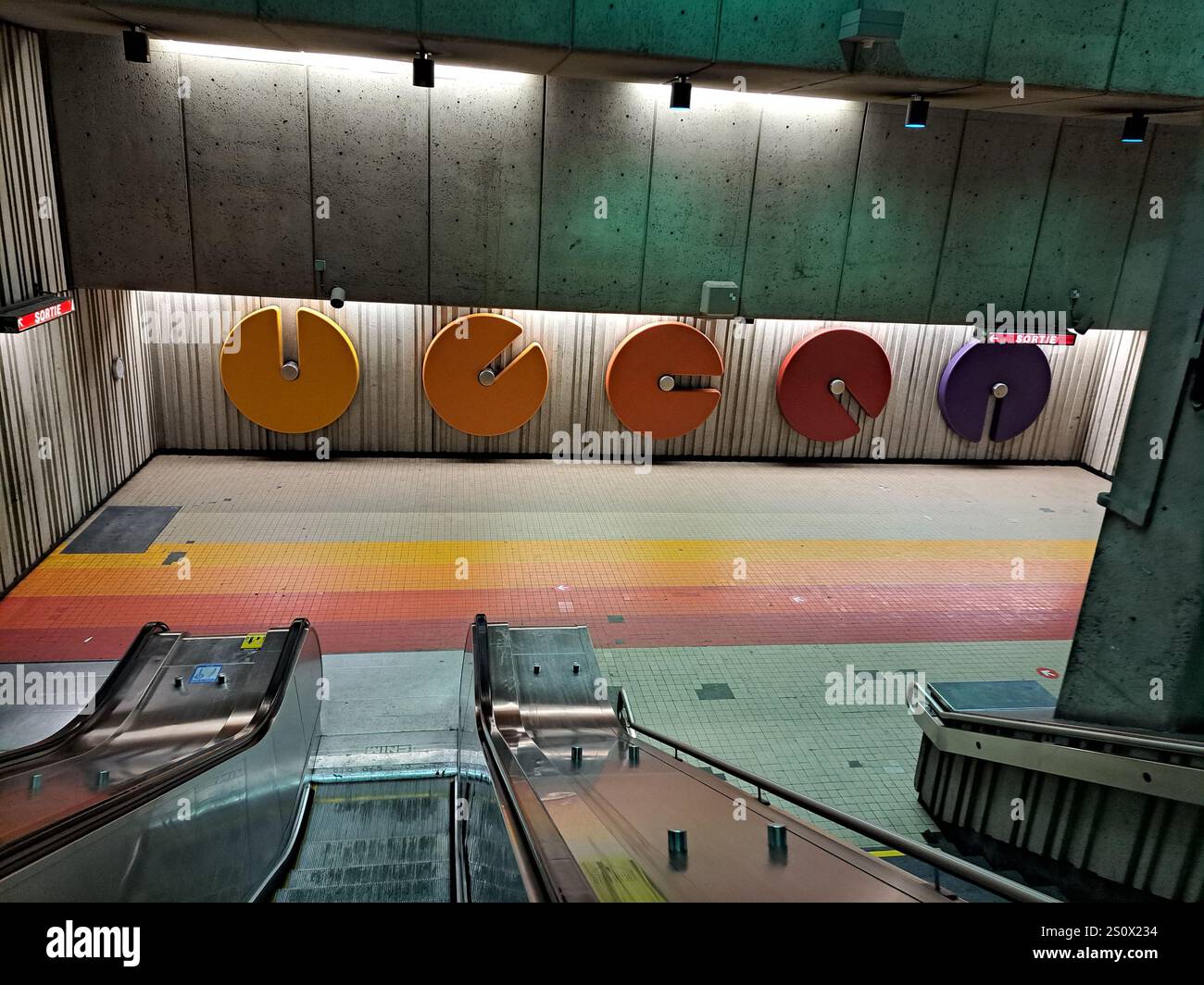 Kreise 1981 an der Metro-Station Villa-Maria in Montreal, Quebec, Kanada Stockfoto