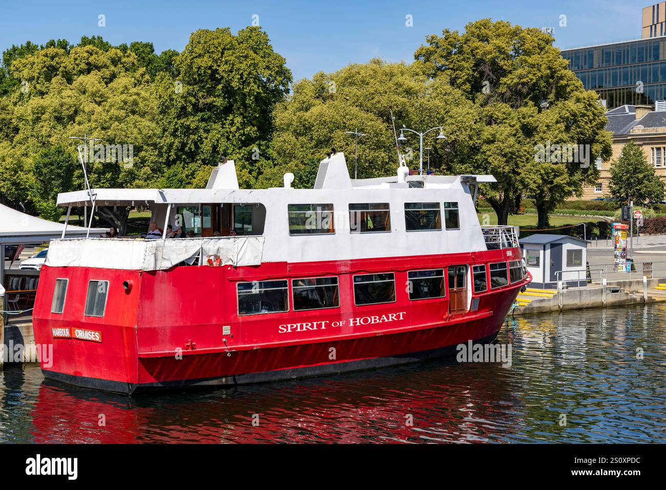 Spirit of Hobart Sightseeing-Boot im Hafen im Stadtzentrum von Hobart, Tasmanien, Australien Stockfoto