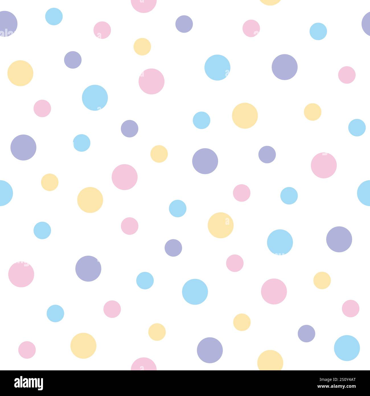 Bunter Polka Dot nahtloser Mustervektor, niedlicher Dots Hintergrund mit Pastellfarben Stock Vektor