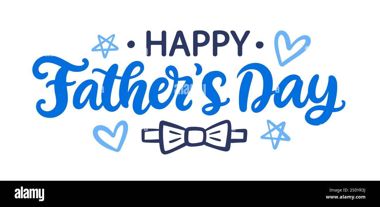 Happy Vathers Day Gruß mit Handschrift Stock Vektor