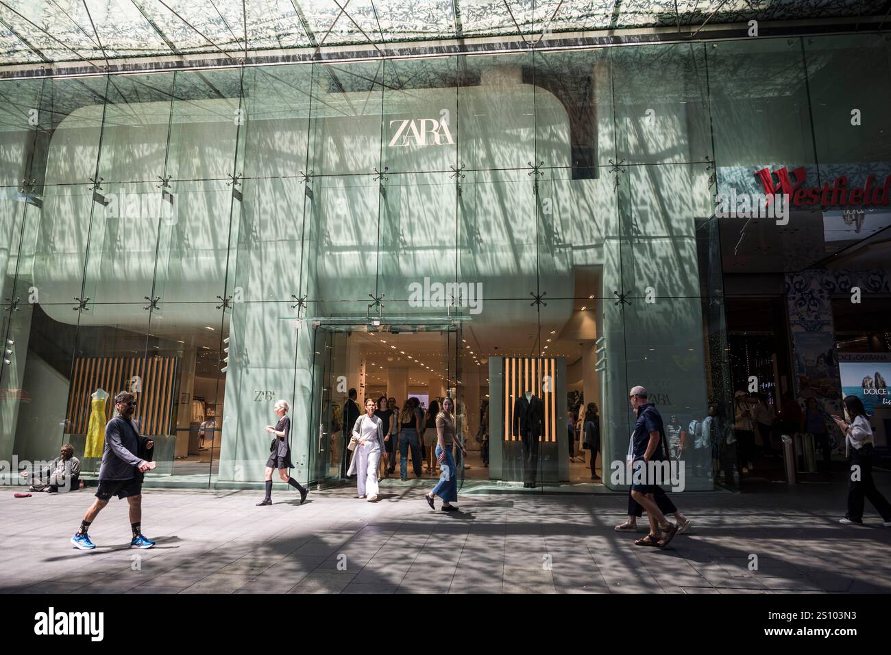 Zara Bekleidungsgeschäft, Westfield Shopping Prescient, Central Business District, CBD, Sydney, NSW, Australien Stockfoto