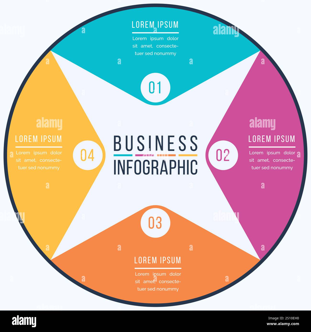 Infografik Business Design 4 Schritte, Objekte, Elemente oder Optionen Geschäftsinformationsvorlage Stock Vektor