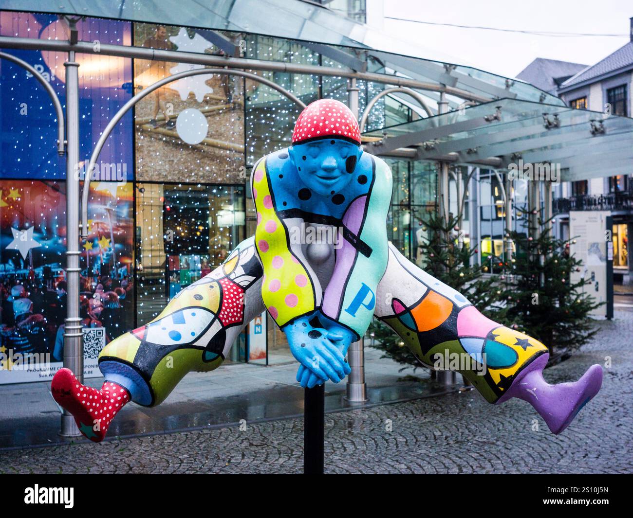 Pierrot Figur in der Stadt Spa/Belgien: Die Figur ist zum Maskottchen von Spa geworden Stockfoto