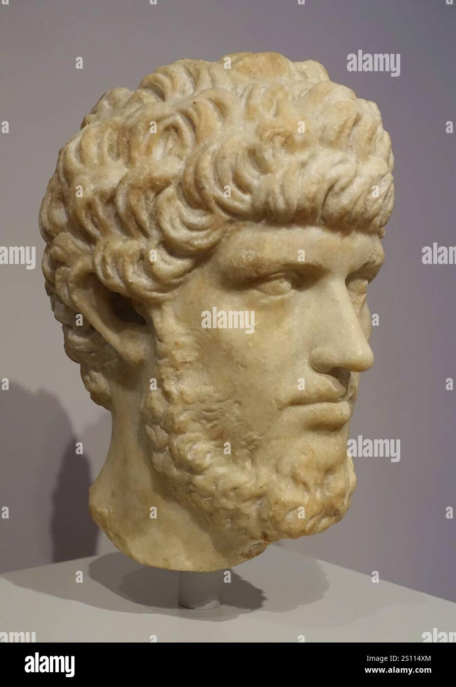 Kaiser Lucius Verus, Römer, 150-200 n. Chr., griechischer Inselmarmor Stockfoto