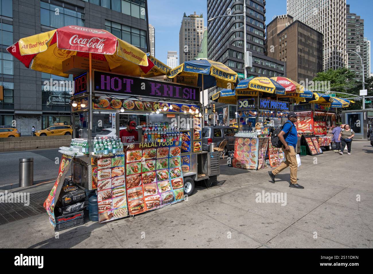 Fastfood-Kioske in Manhattan, New York City, USA Stockfoto
