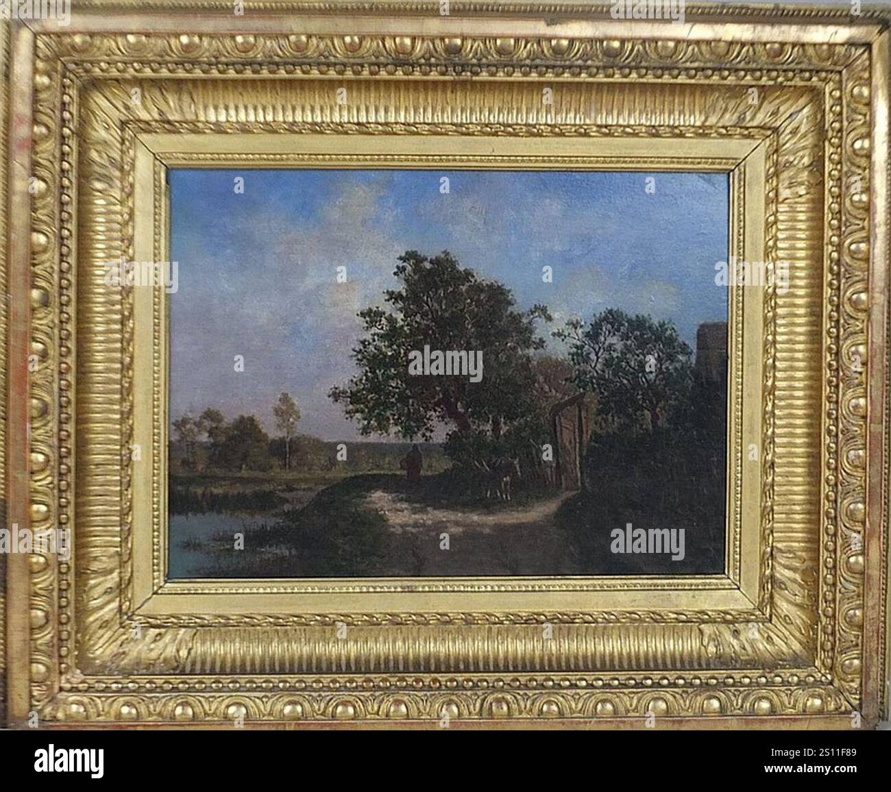 Ernest Guillemer - , Foret, huile sur Panneau, SBD, 24 x 32,5 cm. Stockfoto