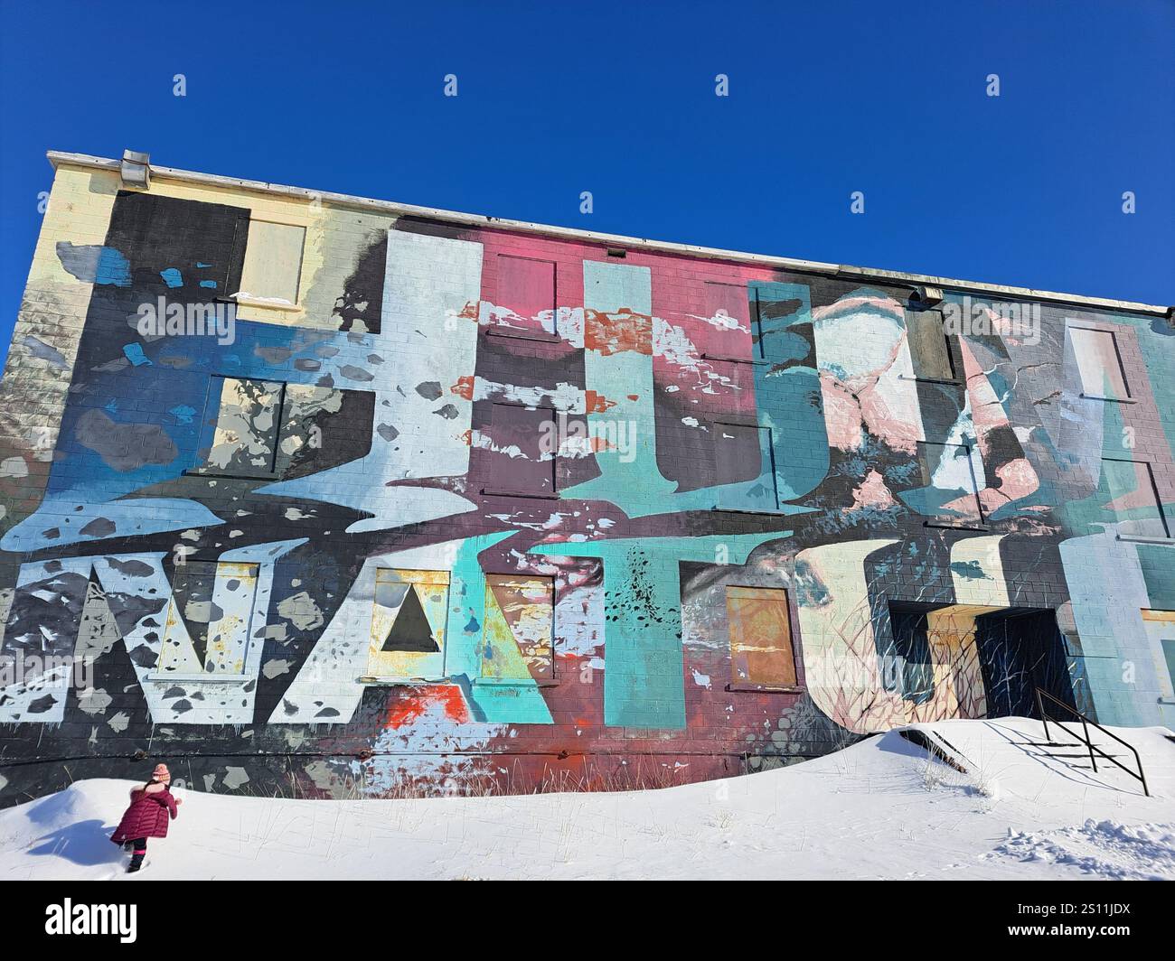 Wandbild der menschlichen Natur in Churchill, Manitoba, Kanada Stockfoto