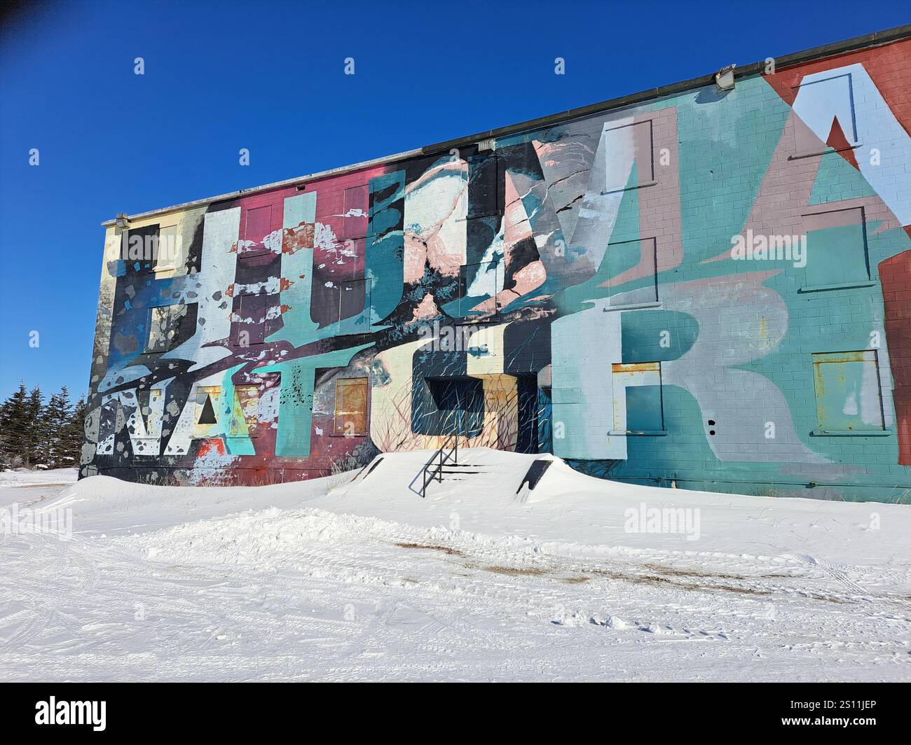 Wandbild der menschlichen Natur in Churchill, Manitoba, Kanada Stockfoto