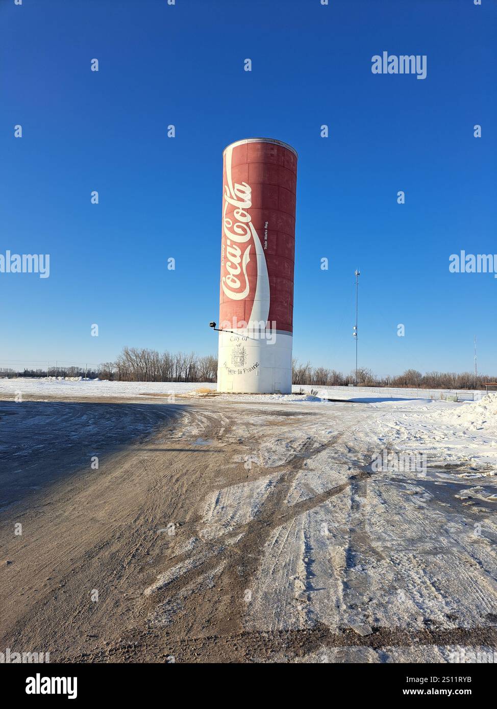 Größte Cola-Dose in Portage-la-Prairie, Manitoba, Kanada Stockfoto