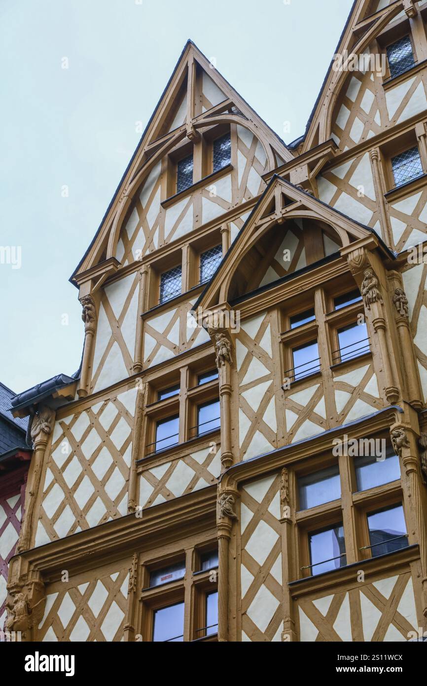 Fachwerkhaus La Maison d'Adam, Angers, Département Maine-et-Loire, Region Pays de la Loire, Frankreich, Europa Stockfoto