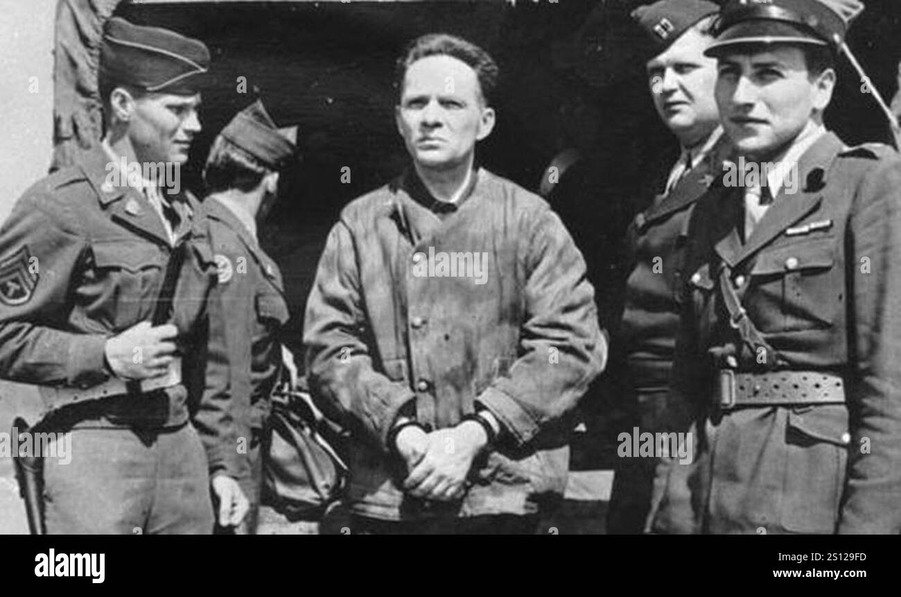 Auslieferung von Rudolf Höß an Polen. Stockfoto