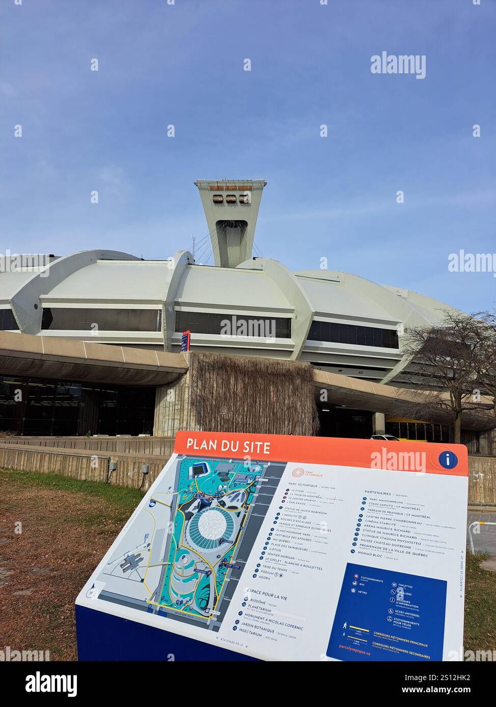 Plan für den Olympiapark in Montreal, Quebec, Kanada Stockfoto