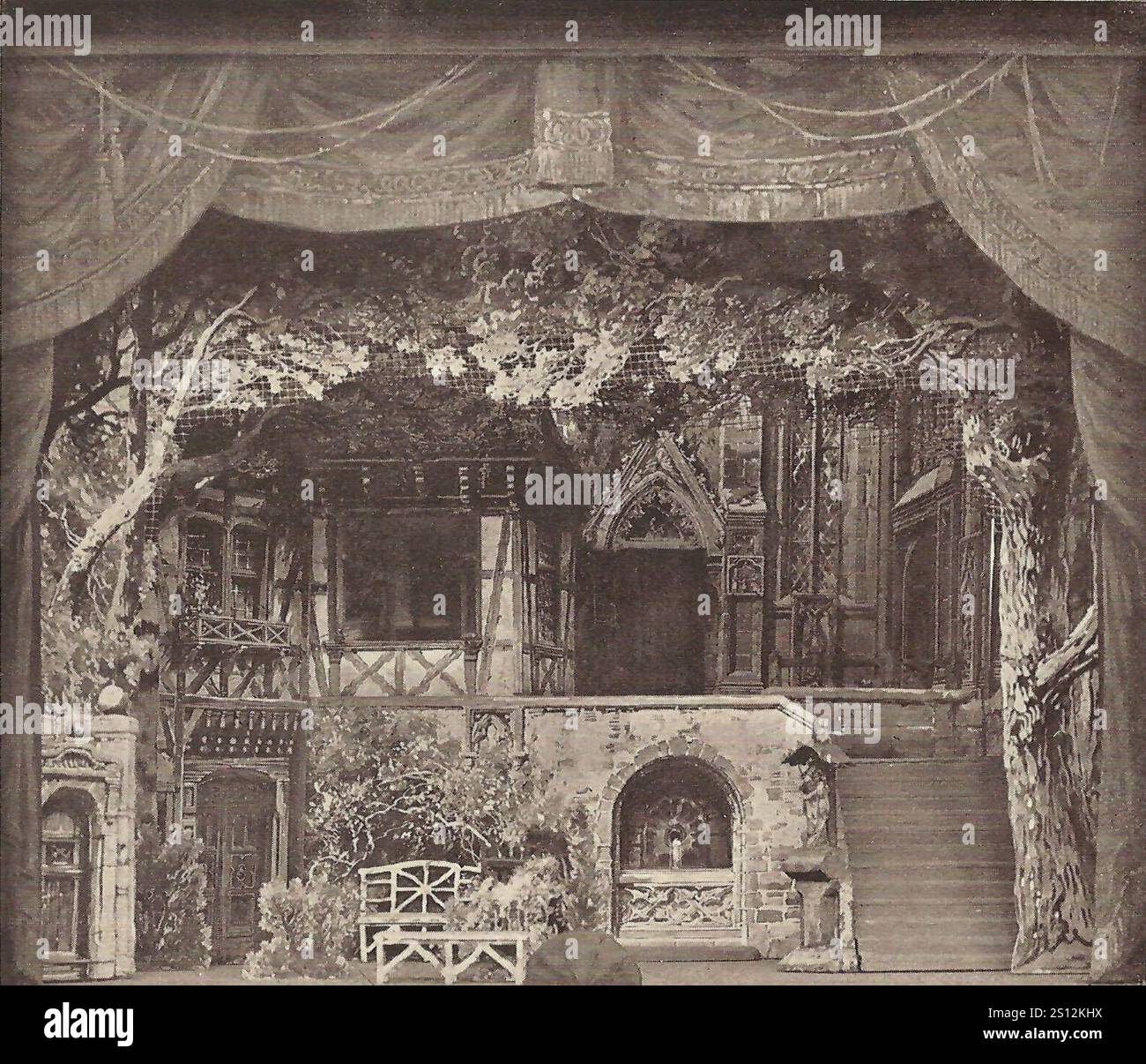 Faust Goethe, Modell der Inszenierung durch Otto Devrient 1876 München, Stockfoto