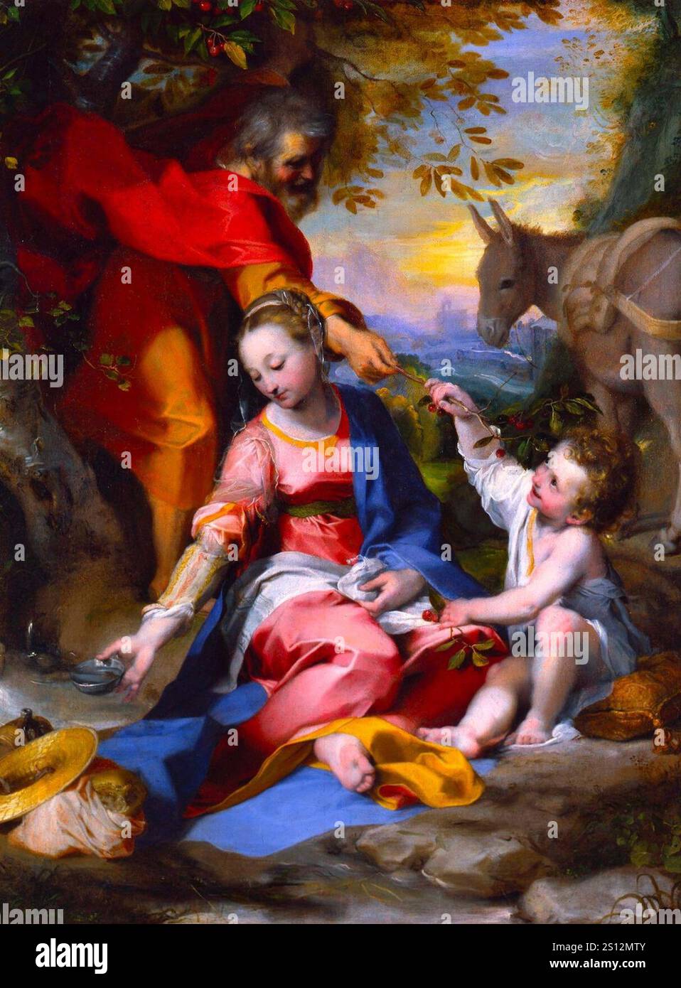 Federico Fiori, Detto il Barocci (Urbino 1528-1612), Rest auf dem Flug nach Ägypten - museivaticani. Stockfoto Federico Fiori, Detto il Barocci (Urbino 1528-1612), Rest auf dem Flug nach Ägypten - museivaticani. Stockfoto