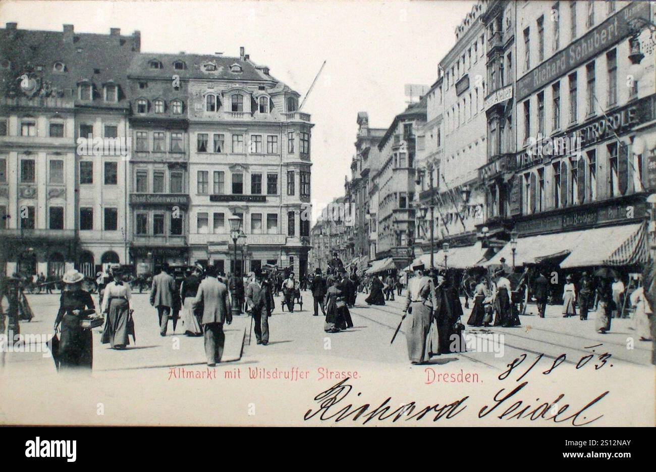 Fel 021495-REA Dresden, Altmarkt mit Wilsdruffer Straße. Stockfoto