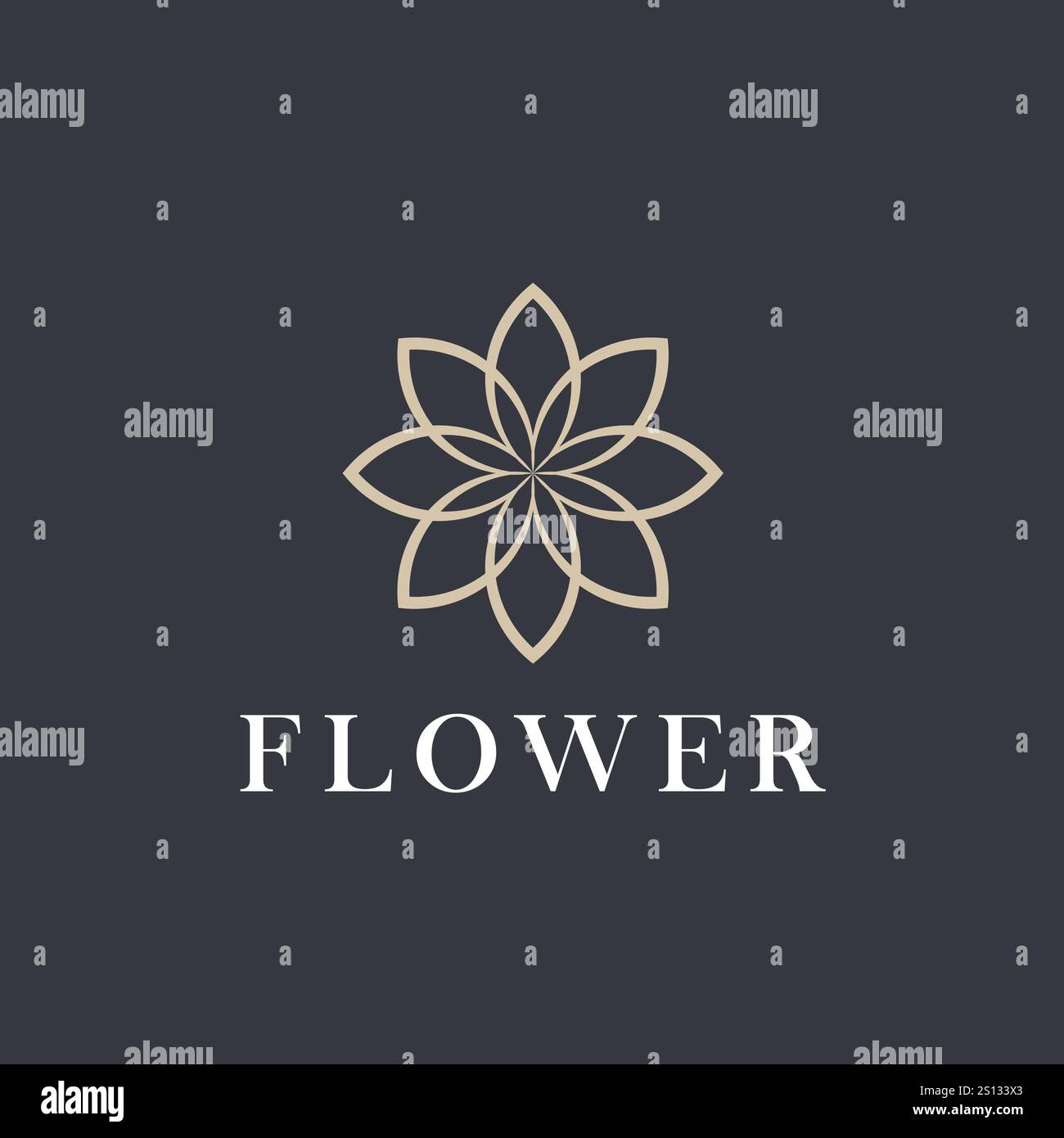 Blüte. Grafisches Bild von Blumen für das Logo-Design. Stock Vektor