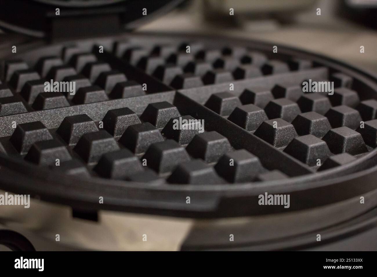 Eine Nahaufnahme eines Waffeleisengrills Stockfoto