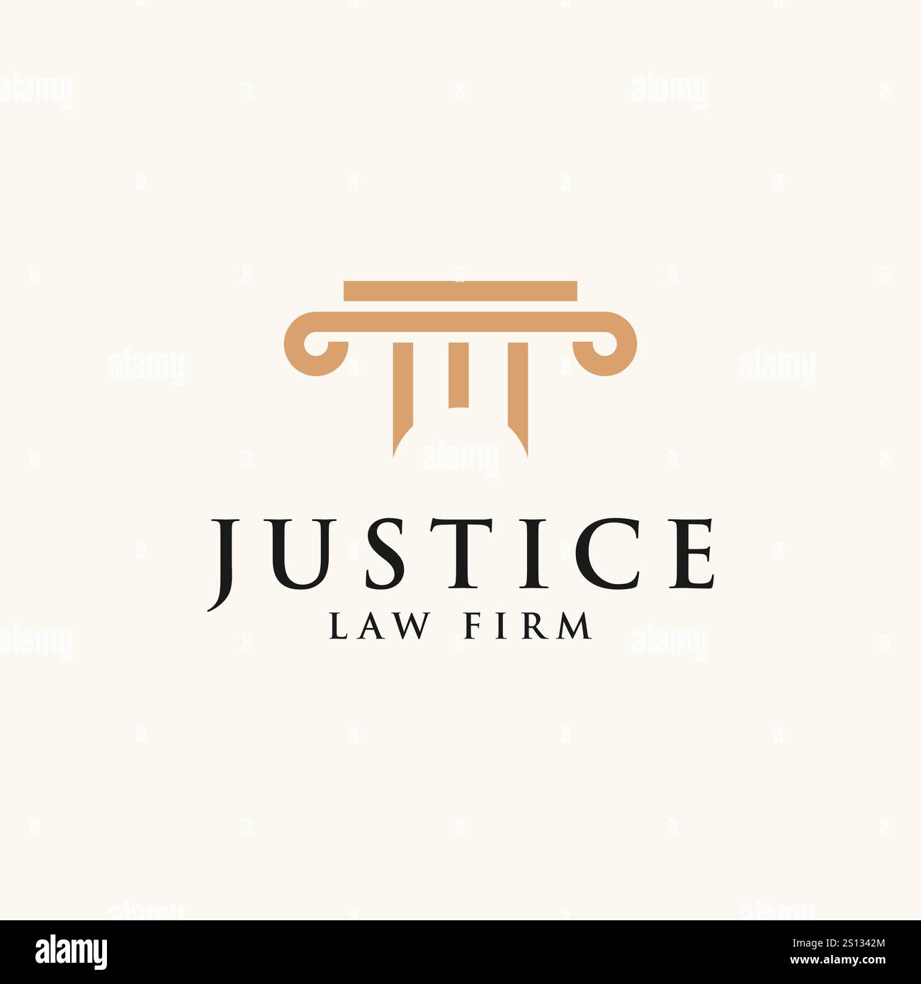 Design-Vorlage für das justizrecht-Logo. Anwaltslogo mit säulenförmiger Illustration Stock Vektor