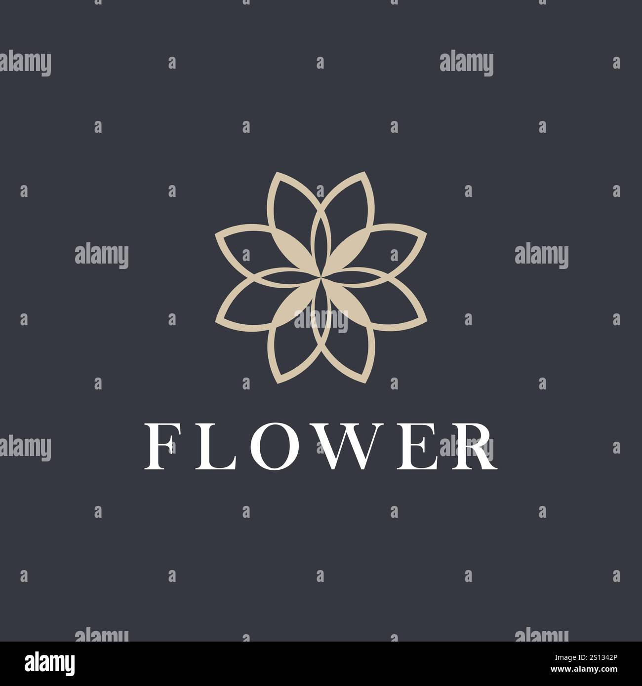 Blüte. Grafisches Bild von Blumen für das Logo-Design. Stock Vektor
