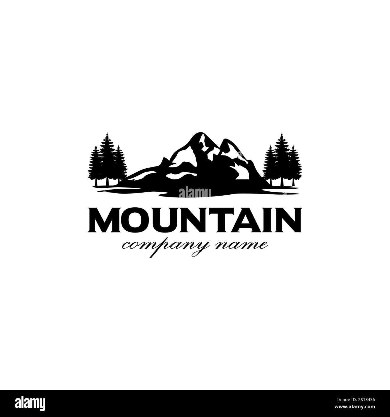 Inspiration für das Hipster-Logo in den Bergen, Reisen und Abenteuern Stock Vektor