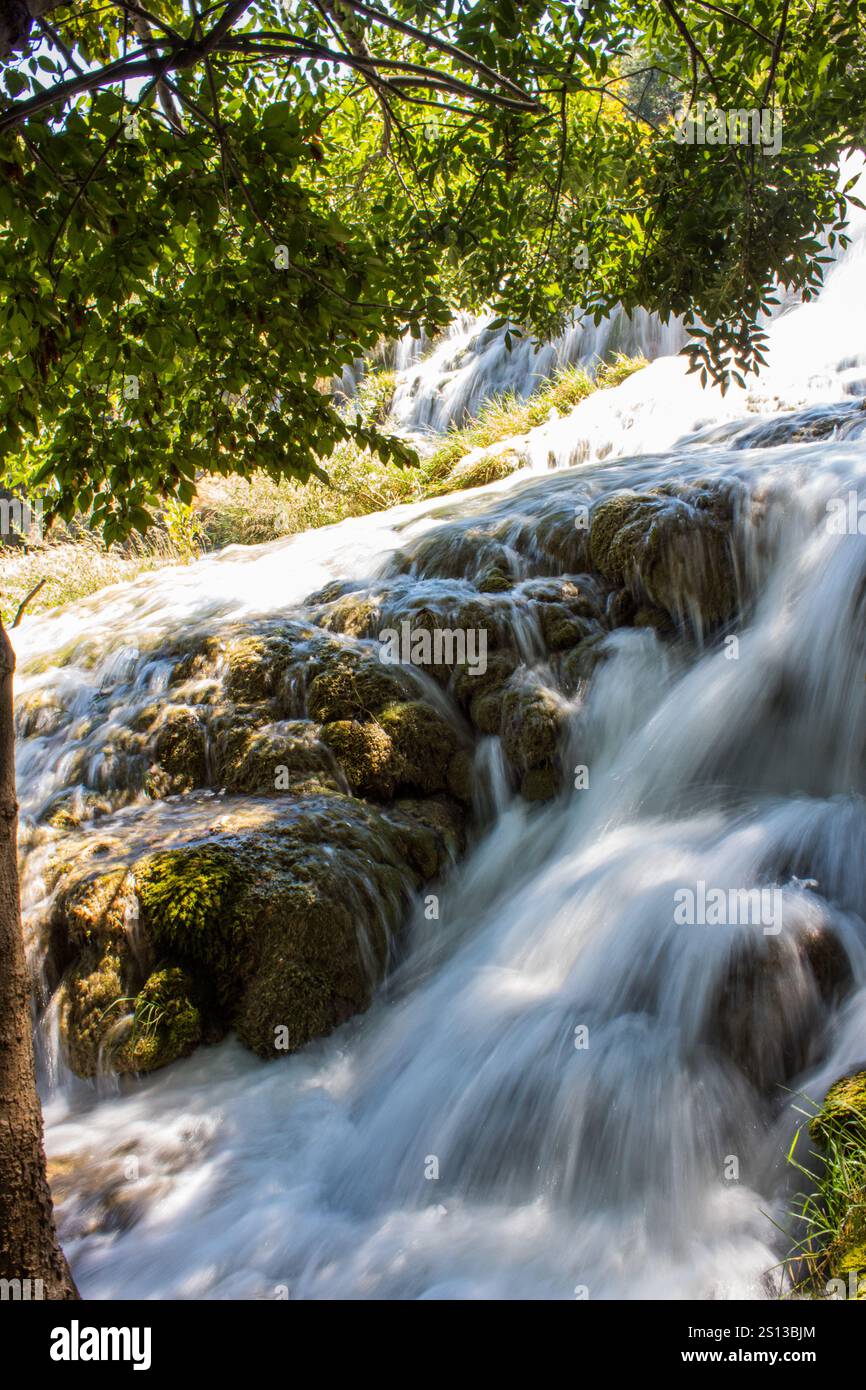 Plitvicer Seen Kroatien Natur, Wasserfälle, sonnige Tage Stockfoto