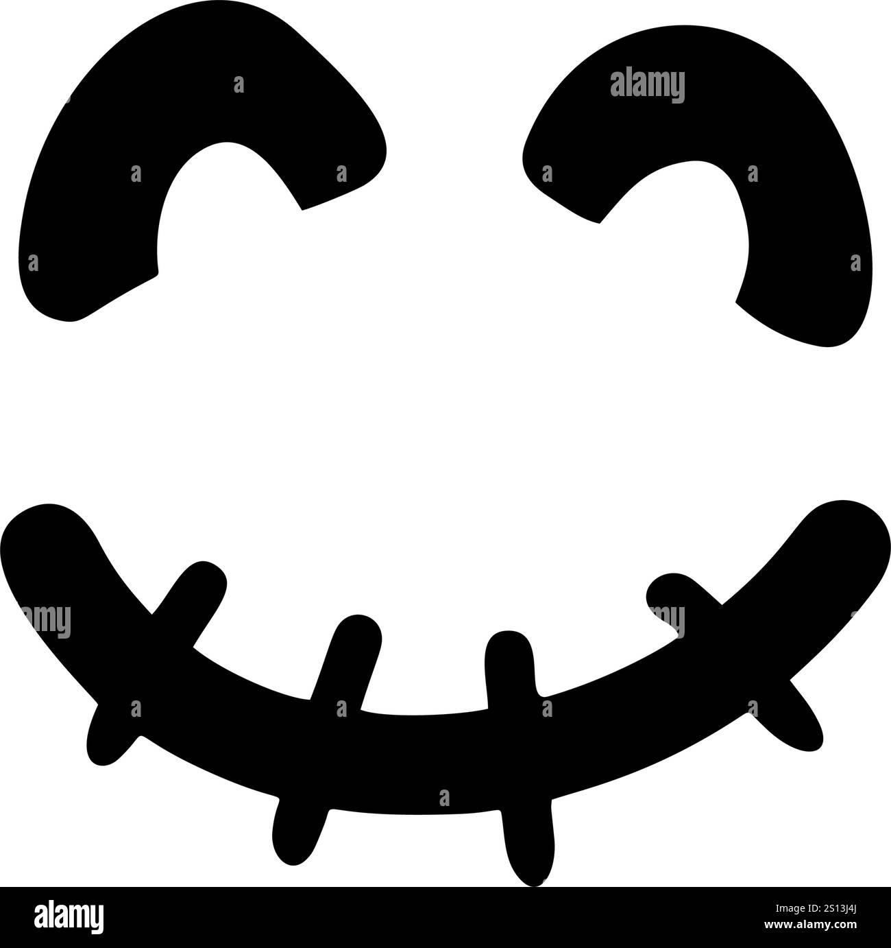 Einfache, aber gruselige schwarze Silhouette eines Jack-O'-Lantern-Gesichts, ideal für saisonale Designs, Vektorformat Stock Vektor