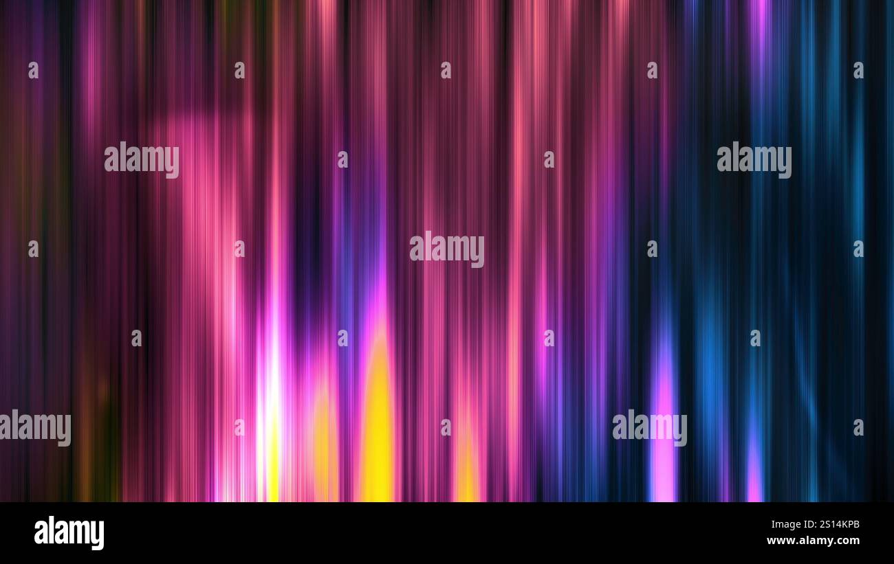 Ein lebendiges Video mit lila und blauen Animationen, das Kreativität unterstreicht. Bewegung Stockfoto