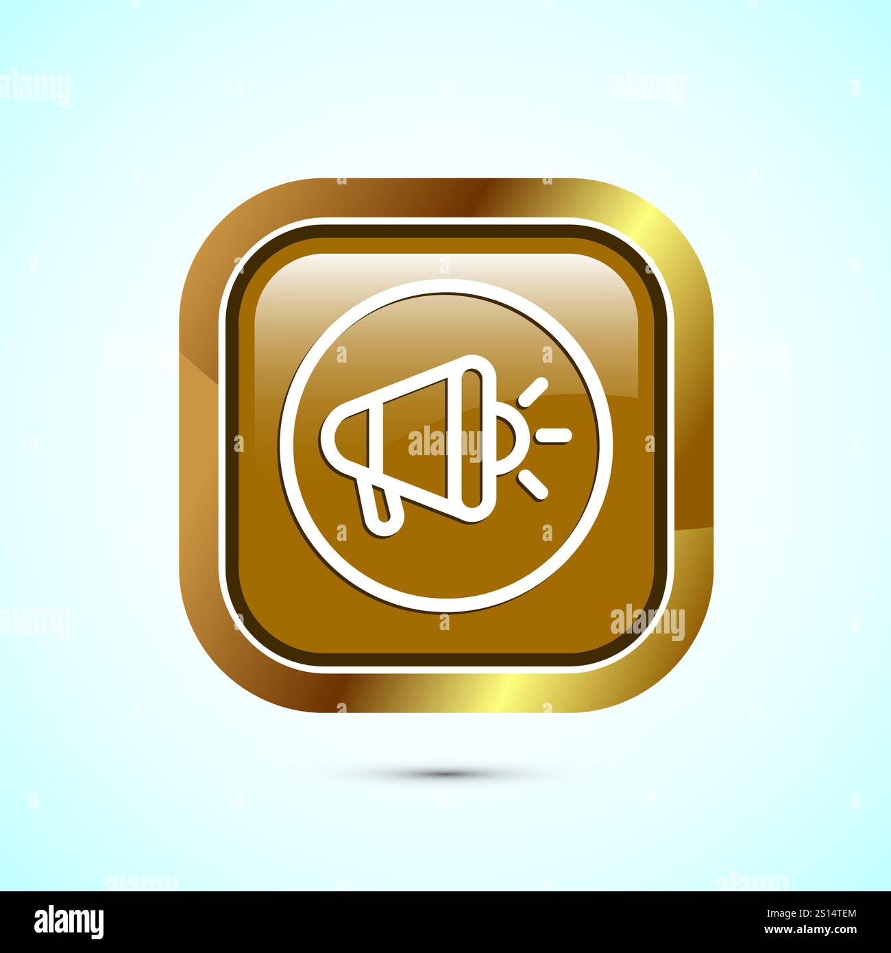 Megaphone-Symbol-Design-Illustration, Lautsprechersymbol, Rufzeichen. Schaltflächendesign Stock Vektor