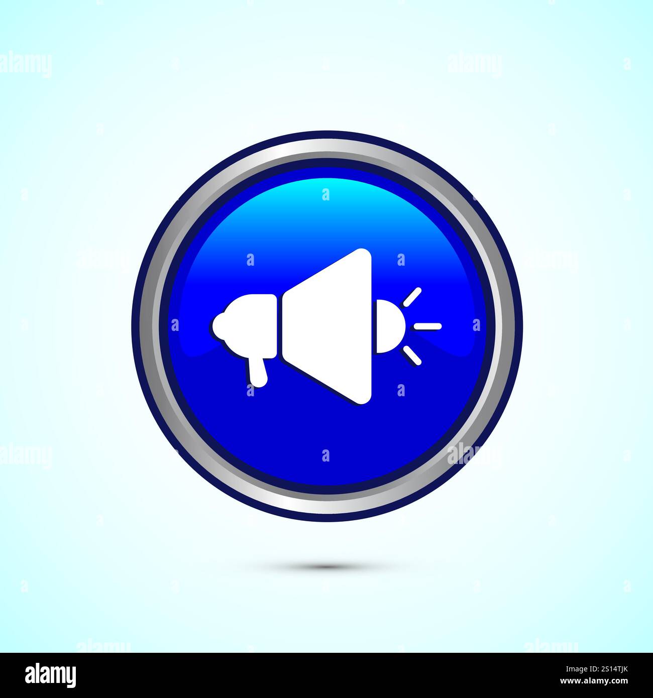 Megaphone-Symbol-Design-Illustration, Lautsprechersymbol, Rufzeichen. Schaltflächendesign Stock Vektor