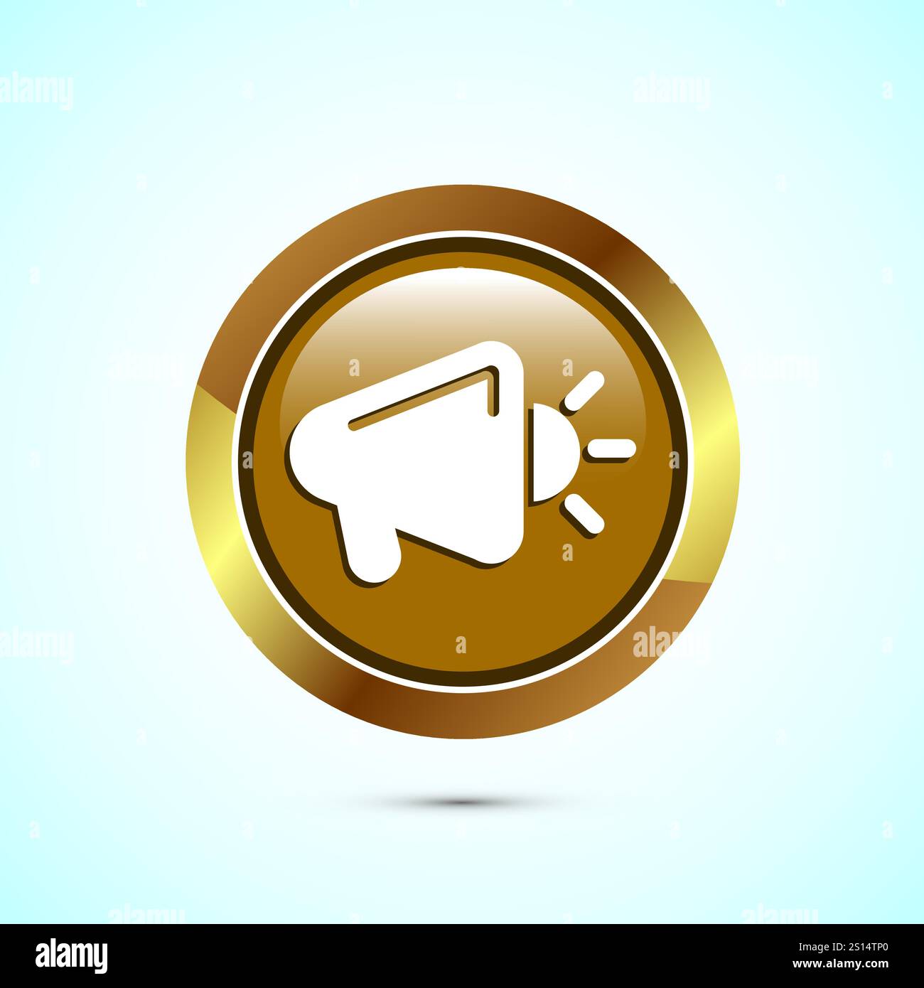 Megaphone-Symbol-Design-Illustration, Lautsprechersymbol, Rufzeichen. Schaltflächendesign Stock Vektor