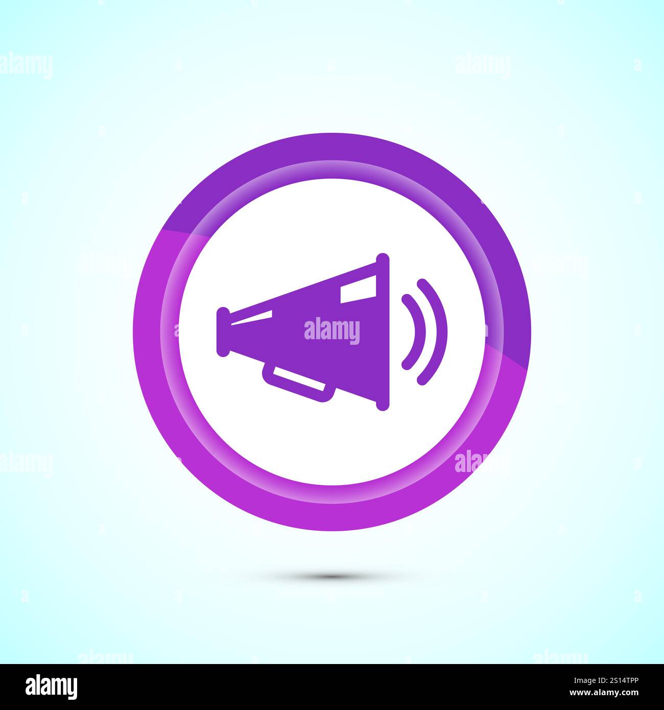 Megaphone-Symbol-Design-Illustration, Lautsprechersymbol, Rufzeichen. Schaltflächendesign Stock Vektor