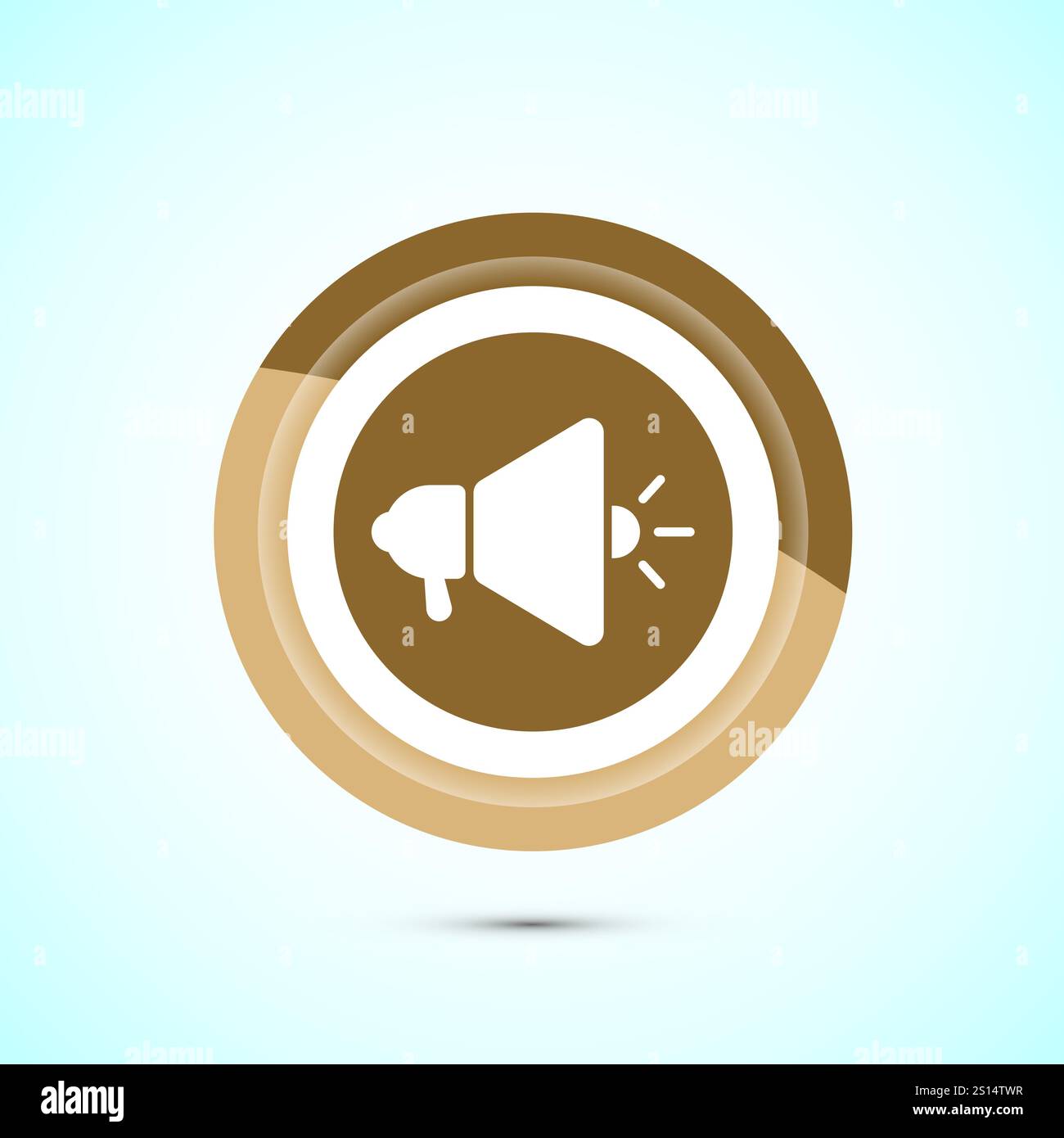 Megaphone-Symbol-Design-Illustration, Lautsprechersymbol, Rufzeichen. Schaltflächendesign Stock Vektor