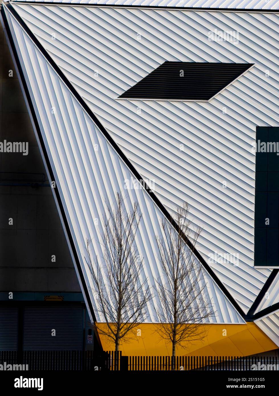 Detail der Aviva Studios (Heimat von Factory International) in Manchester Stockfoto
